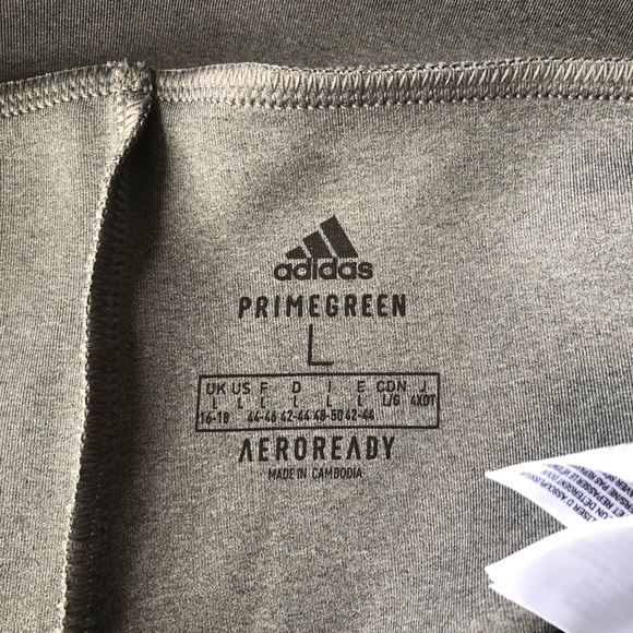 ADIDAS Primegreen Aeroready Big Logo Yoga Leggings Large High Waist Pocket NWT - Picture 12 of 13